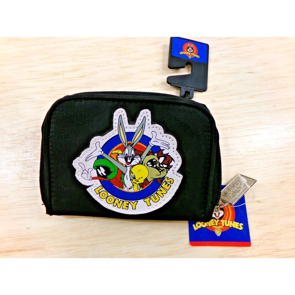 Warner Bros 1998 Looney Tunes Zippered Wallet Change Credit Card Purse 4" x 5"